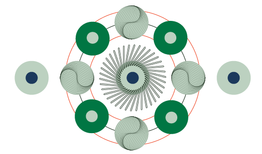 Many green circles